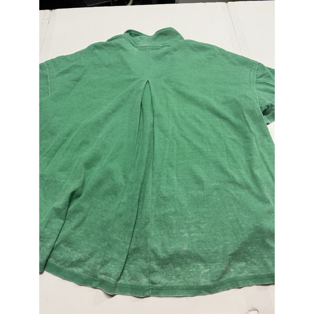Jane Delancey XL Plus Shirt Green Collared Pullover Short Sleeve Knit Tunic - Picture 8 of 8